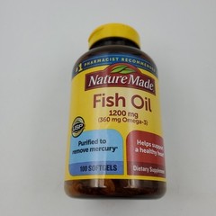 Nature Made Fish Oil 1200mg Omega 3 Liquid Softgels – 100 softgels Expires 03/26