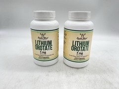Double Wood Supplements Lithium Orotate 5mg, 2 Pack – 210 Capsules Each