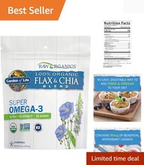 Raw Organics 100% Organic Ground Flax Seed & Chia Blend, Gluten Free Golden F…