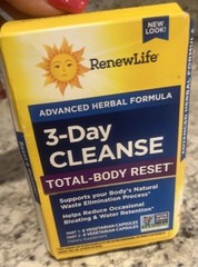 Renew Life 3 Day Cleanse Total Body Detox Herbal Supplement 12 Capsules