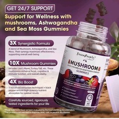 Green People – Mushroom Gummies With Ashwagandha & Sea Moss Supplement 60ct