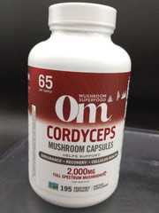 Om Mushrooms Cordyceps Capsules, 2.000mg – 195 ct. – EXP 02/2027