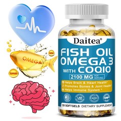 Fish Oil Omega 3 with CoQ10 – Supports Heart, Brain, Joint & Immune Health