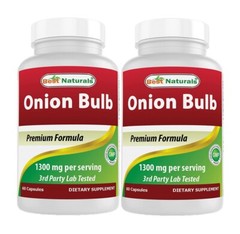 2 Pack Best Naturals Onion Dried Bulb 1300mg per Serving 60 Capsules