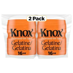 16 Oz Unflavored Gelatin in 2 Canisters – Low-Cal Thickening Agent for Desserts