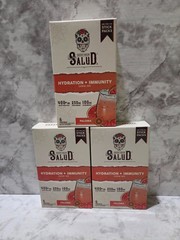 Lot of 3 Boxes Salud Hydration + Immunity Drink Mix Paloma 6 Sticks each 3/2027