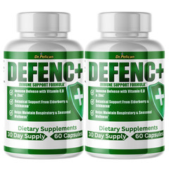 Defenc+- Immune Support- 2 Bottles- 120 Capsules