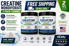 Creatine Monohydrate Creapure Powder 300g 2 Pack 5g/Serving