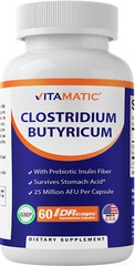 Vitamatic Clostridium butyricum 25 Million – Gut Health – 60 DR Capsules (Delaye