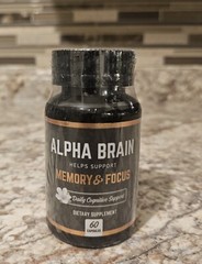 Alpha Brain Memory & Focus Daily Cognitive Support 60 CAPSULES