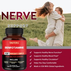 TAOTERS Benfotiamine 600mg – Gluten Free and Non-GMO 60Capsules*2bottles