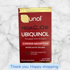 Qunol Mega Ubiquinol CoQ10 Vitamins 100mg 60 Softgels EXP2028+ NEW SHIPPING