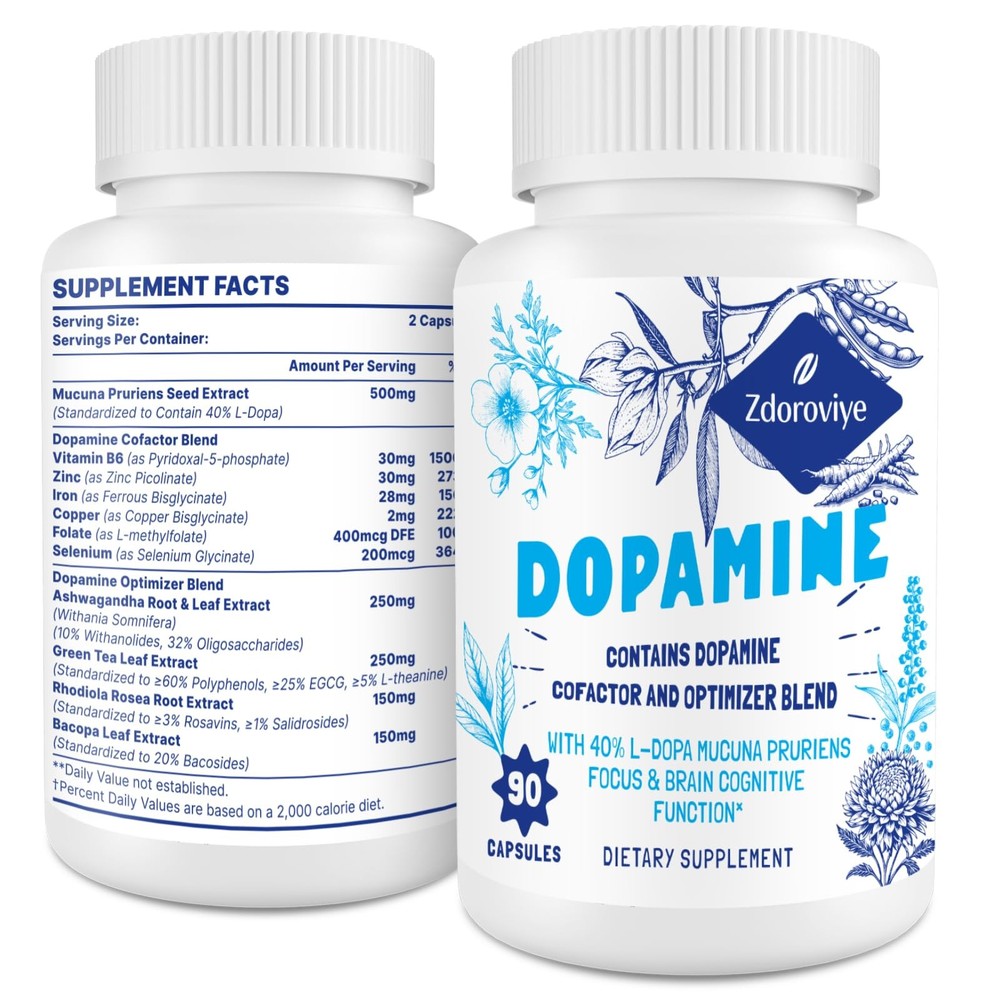 Dopamine Supplements for Men and Women – Contains 500mg Mucuna Pruriens Extra…