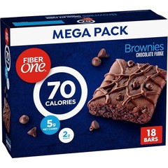 Mega Pack 70 Calorie Brownies – Guilt-Free Chocolate Fudge Snack Bars, 18 Count