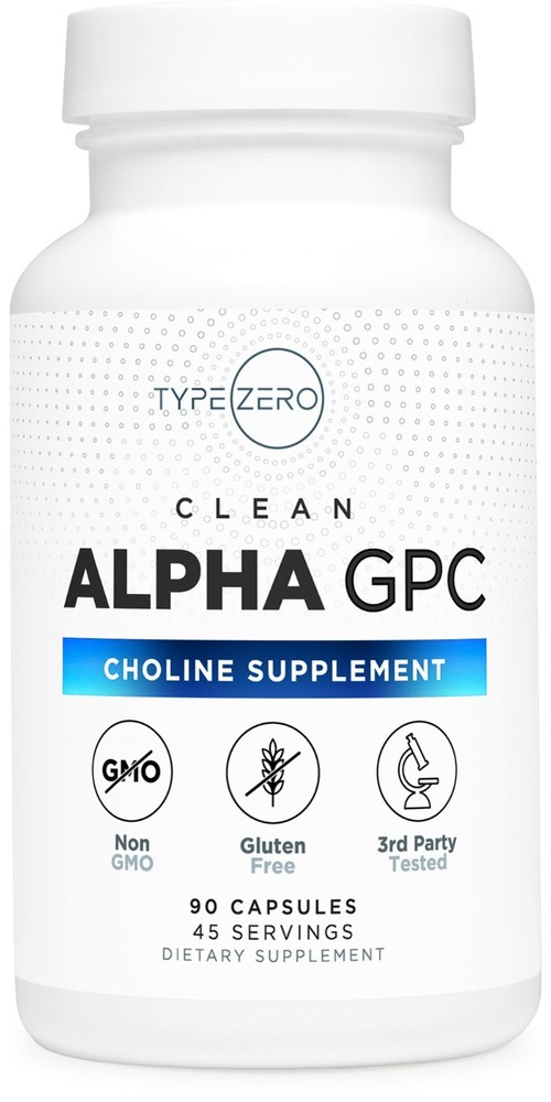 Type Zero Alpha GPC 600mg Per Serving, 90 Vegetarian Capsules – Non-GMO