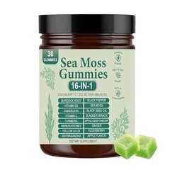 16 in 1 Organic Sea Moss Gummy Irishmoss Extract 6000Mg Green Apple Flavor