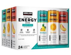 Kirkland Signature Sparkling Energy Drink, Variety Pack, 12 fl oz, 24-count