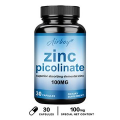 Zinc Picolinate 100mg Capsules-Immune Boost,Skin and Eye Health,Collagen Support