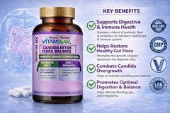 Candida Cleanse 100 Capsules with Oregano Extract, Herbs and Probiotics