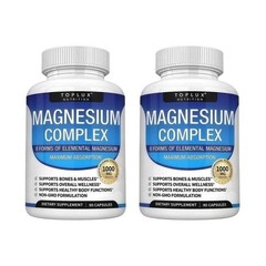 2 boxes-TopLux Magnesium Complex 1000mg 7 Types for Sleep,Muscle Bone,90Capsules