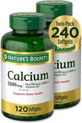 Nature’s Bounty Calcium 1200mg with Vitamin D3 1000 IU Softgels 240 Ct 2 Pack