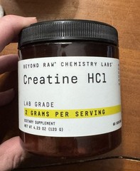 Beyond Raw Chemistry Labs Creatine HCl, 60 Servings, Improves Muscle Performance