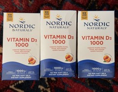Lot Of 3 Nordic Naturals Vitamin D3 1000 IU 120 Softgels Immune Bone Support