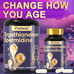 L-Ergothioneine 25 mg Spermidine Supplement for Longevity & Cellular 60 Veg Caps