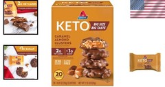 Delight in Keto Caramel Almond Clusters – High Fiber, Low Sugar Treats, 20 Count