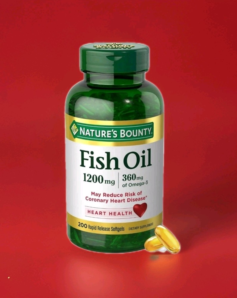 Nature’s Bounty Fish Oil Heart Health 1200 Mg 360 Mg Omega-3 (200 Ct) EXP: 08/27