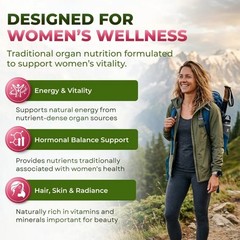 ForestLeaf Beef Organ Supplement for Women Grass Fed Complex 1200mg Women’s 120c