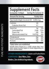 Organic Coconut Oil for Skin 3000mg Extra Virgin Non-GMO 3 Bottles, 180 Softgels