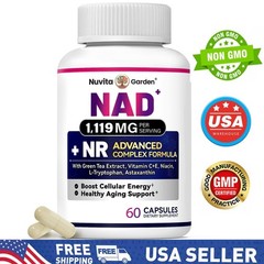 NAD+ ADVANCED 300mg Supplement for Anti-Aging, Energy, Focus / Nicotinamide 60pc