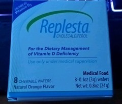 Replesta 50,000 IU Vitamin D3, Chewable Wafer, Natural Orange Flavor, 8 count
