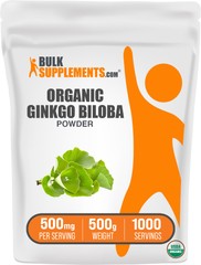 BulkSupplements Certified Organic Ginkgo Biloba Powder – Antioxidant Booster
