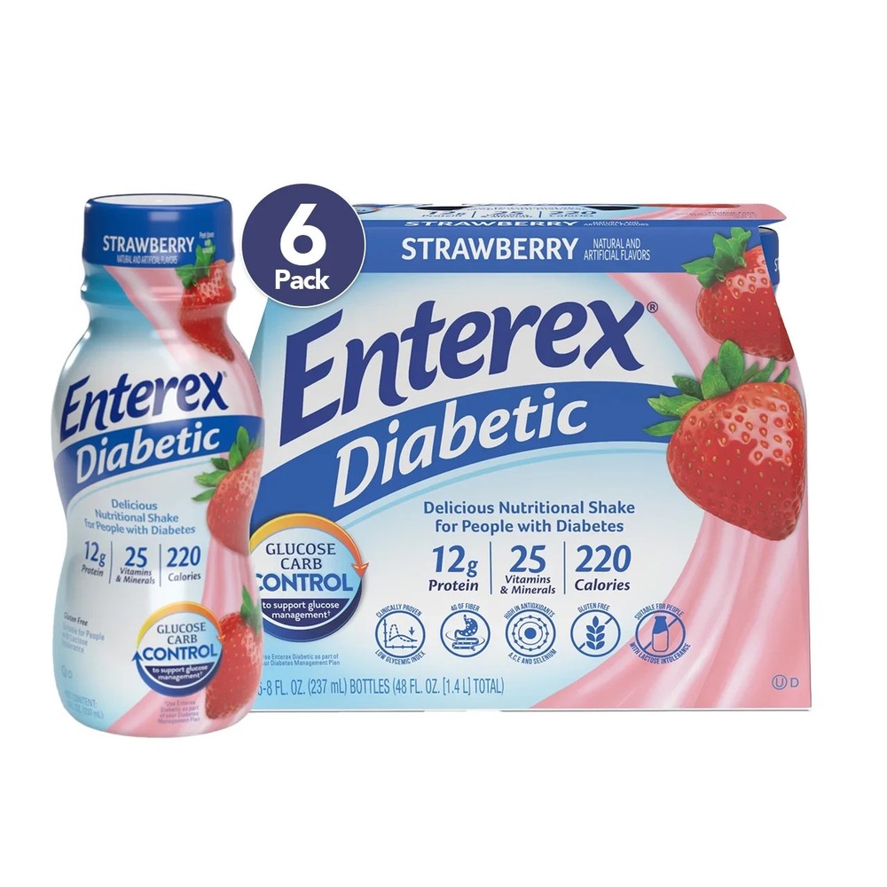 Enterex Diabetic Nutritional Meal Replacement Shake,for People with Diabetes,Str