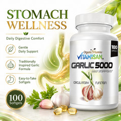 5000mg Garlic Oil 100 Rapid Release Softgels Capsules 5000 Extract organic caps