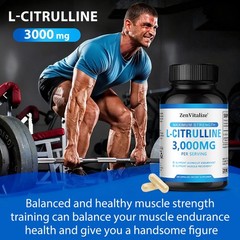 L Citrulline 3000mg Supplement L Arginine Muscle Strength Endurance 120 Capsules