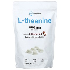 2 X Micro Ingredients, L-Theanine, 400 Softgels (200 mg per Softgel)