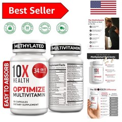 Daily Methylated B Complex Multivitamin for Men – 90 Capsules, Allergen-Free