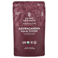 2 X Tribe Organics, Ashwagandha KSM-66� Powder, 3.5 oz (100 g)