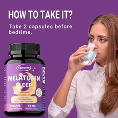 Melatonin Sleep 60mg – Night Sleep Aid, Fall Asleep Faster,Improve Sleep Quality