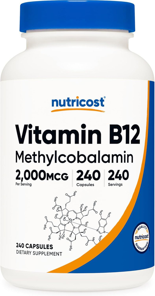 Nutricost Vitamin B12 Methylcobalamin 2000Mcg Supplement, Vegetarian Capsules