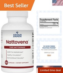 Nattovena, Pure Nattokinase Supplement, Double Strength 4,000 FUs per Capsule…