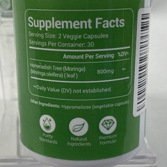 LOT x6 MORINGA 60 Capsules for Immune Support & Gut Health * EXP 2/27 *