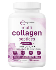 Micro Ingredients Multi Collagen Pills for Women & Men, 240 Capsules–