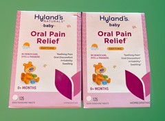2X Hyland’s Naturals Baby Oral Pain Relief DayTime 125 Dissolving Tabs Exp 5/26+