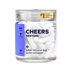 2 BOTTLES-Cheers Restore Supplement w DHM + L-Cysteine After-alcohol Aid Support
