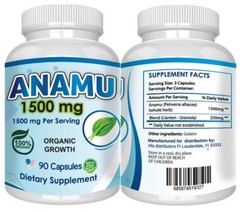 Anamu Petiveria ANAMU 1500mg LOW SUGAR support CIRCULATORY ANAMU ORGANIC 90