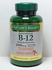 Nature’s Bounty Vitamin B-12 2500 mcg, 300 Quick Dissolve Tablets